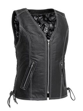 Blush Biker Women's Motorcycle Leather Vest